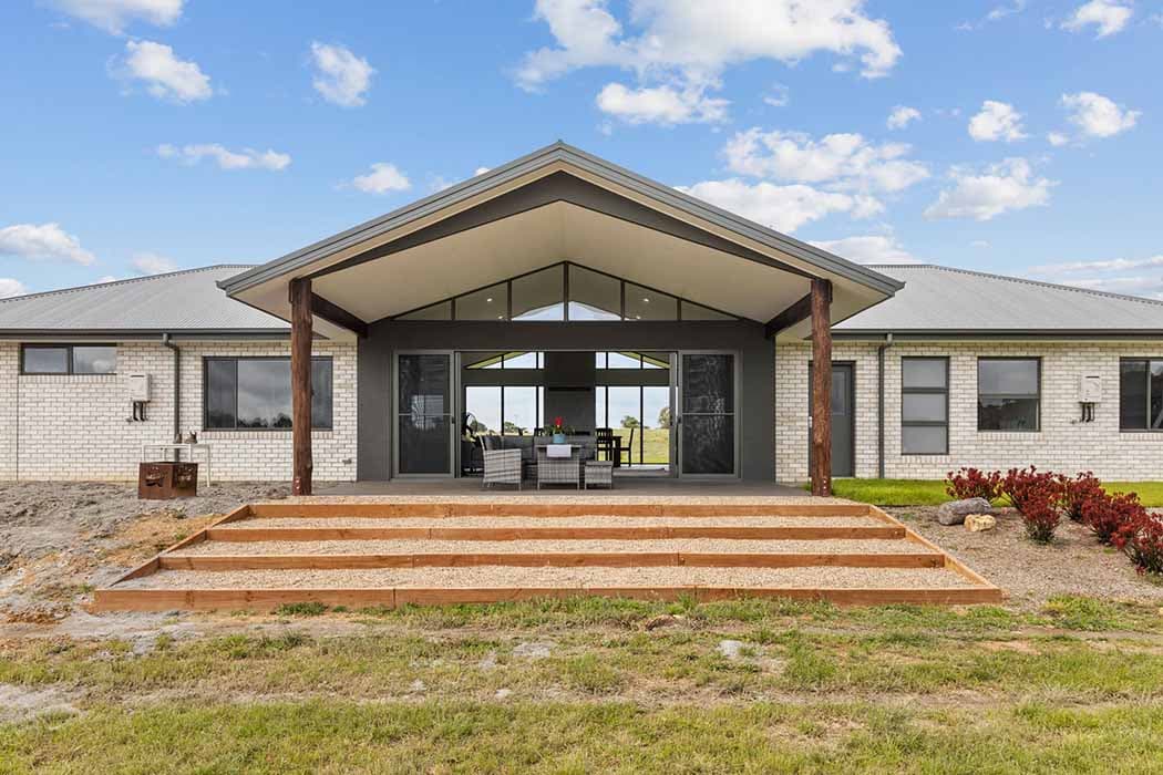 Modern new build in Canberra with inviting porch and stylish design.