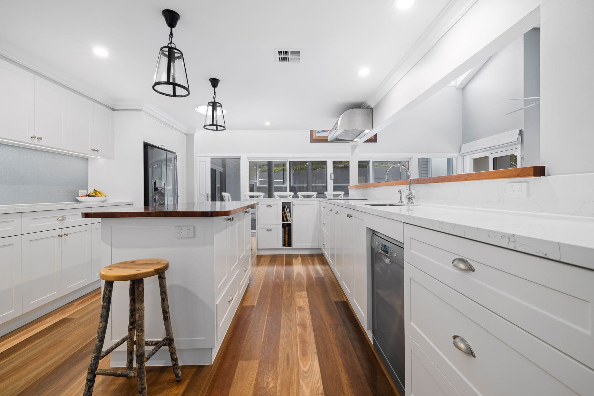 Modern kitchen renovation in Canberra, Australia with timber island and elegant finishes